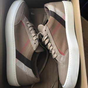 Burberry House Check Canvas & Leather Sneakers 8.5